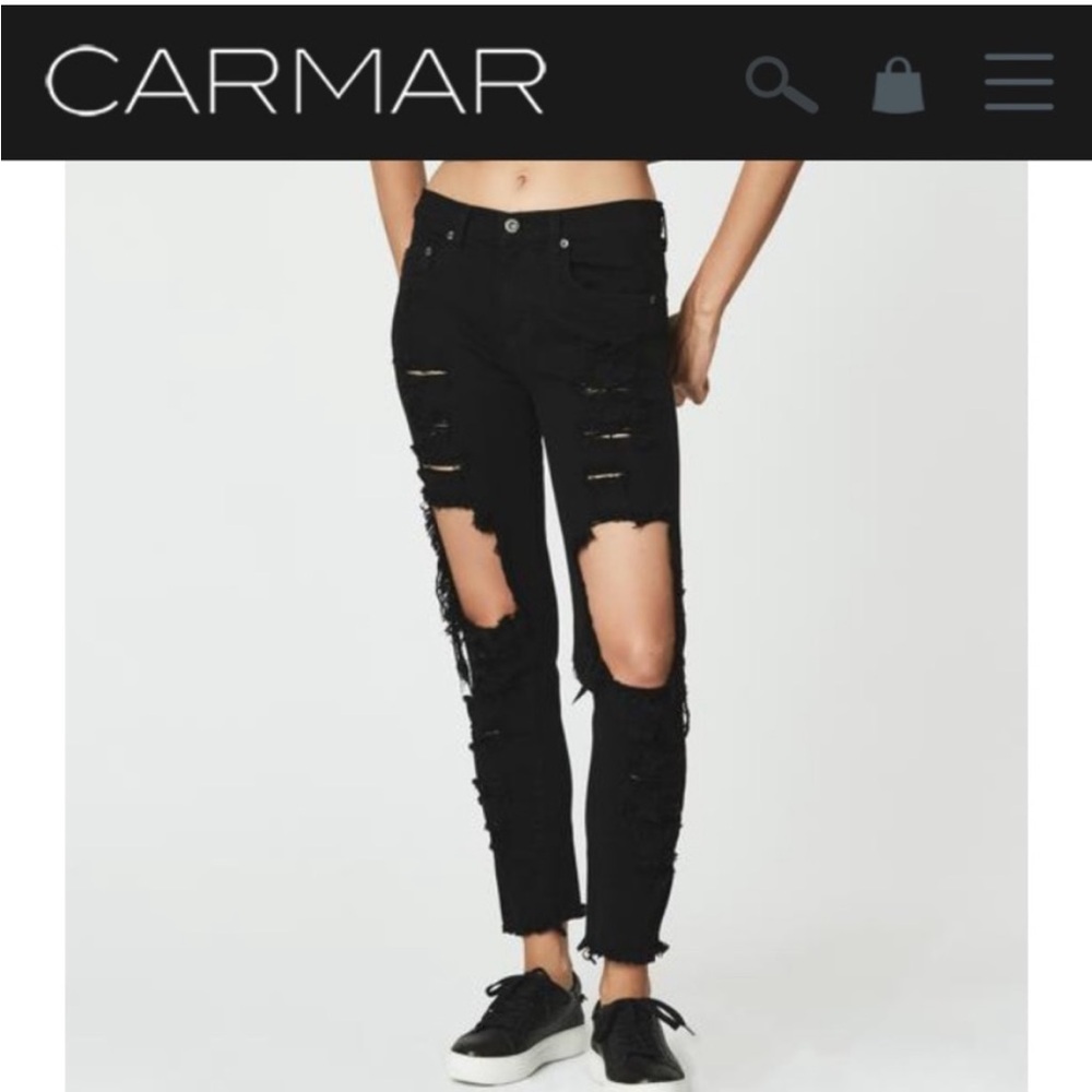 LF Carmar "Mia" Black Ripped Jean Size 24
